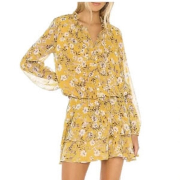 Athropologie Show Me Your MuMu NWOT Yellow Floral Mini Channing Dress - Picture 3 of 4